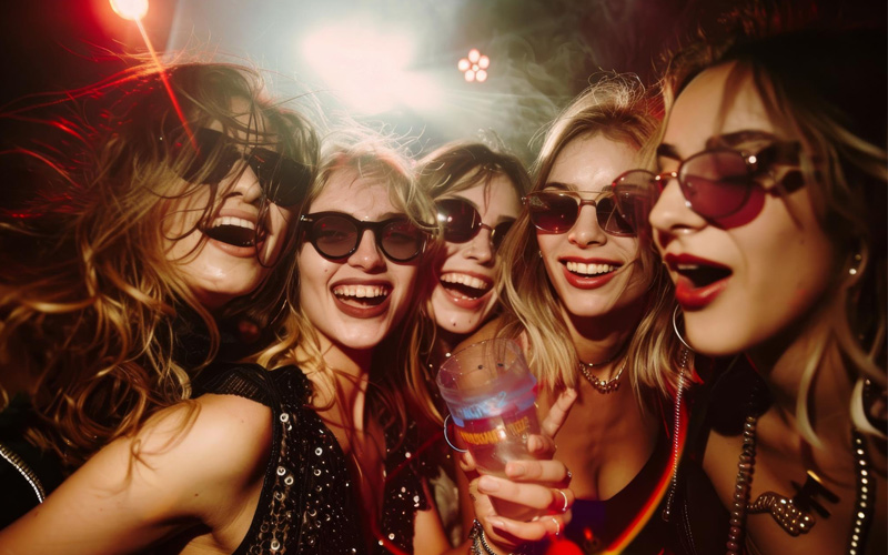 fiesta de mujeres en un local privado